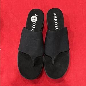 AEROSOLES Black Sandals Minimalist Comfort